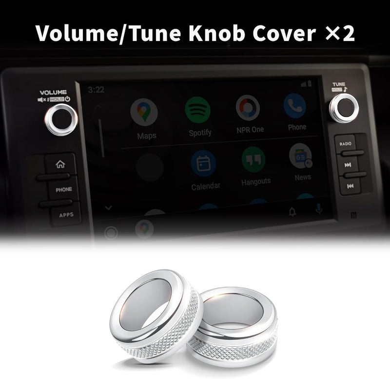 Polodunn 7-Piece Aluminum Alloy Knob Cover Trim Set for GR86 2021-2026 Accessories - Push Start Button/AC Climate/Volume/Rearview Mirror (Silver) - Image 3